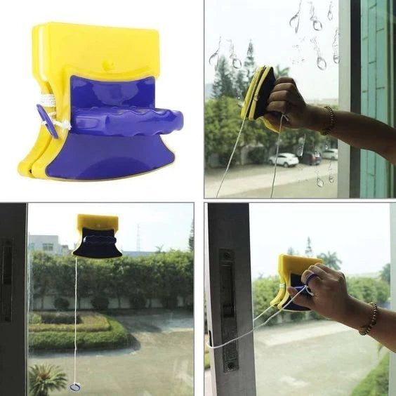 Limpiacristales magnetico,Limpiador de vidrio magnético de 15-24 mm,  limpiador de vidrio de ventana magnético de doble cara con buena succión  para ventanas de un solo vidrio de gran altura